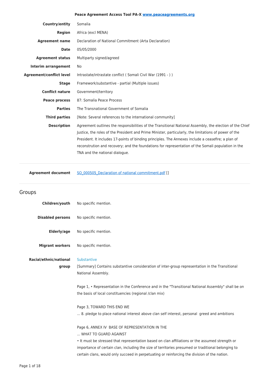 Export Agreement Coding (PDF)