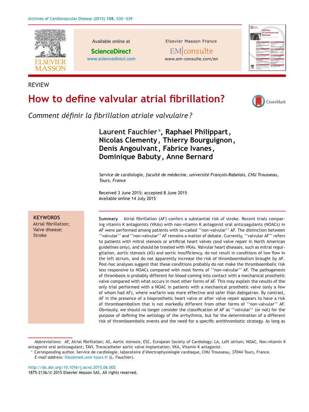 How to Define Valvular Atrial Fibrillation?