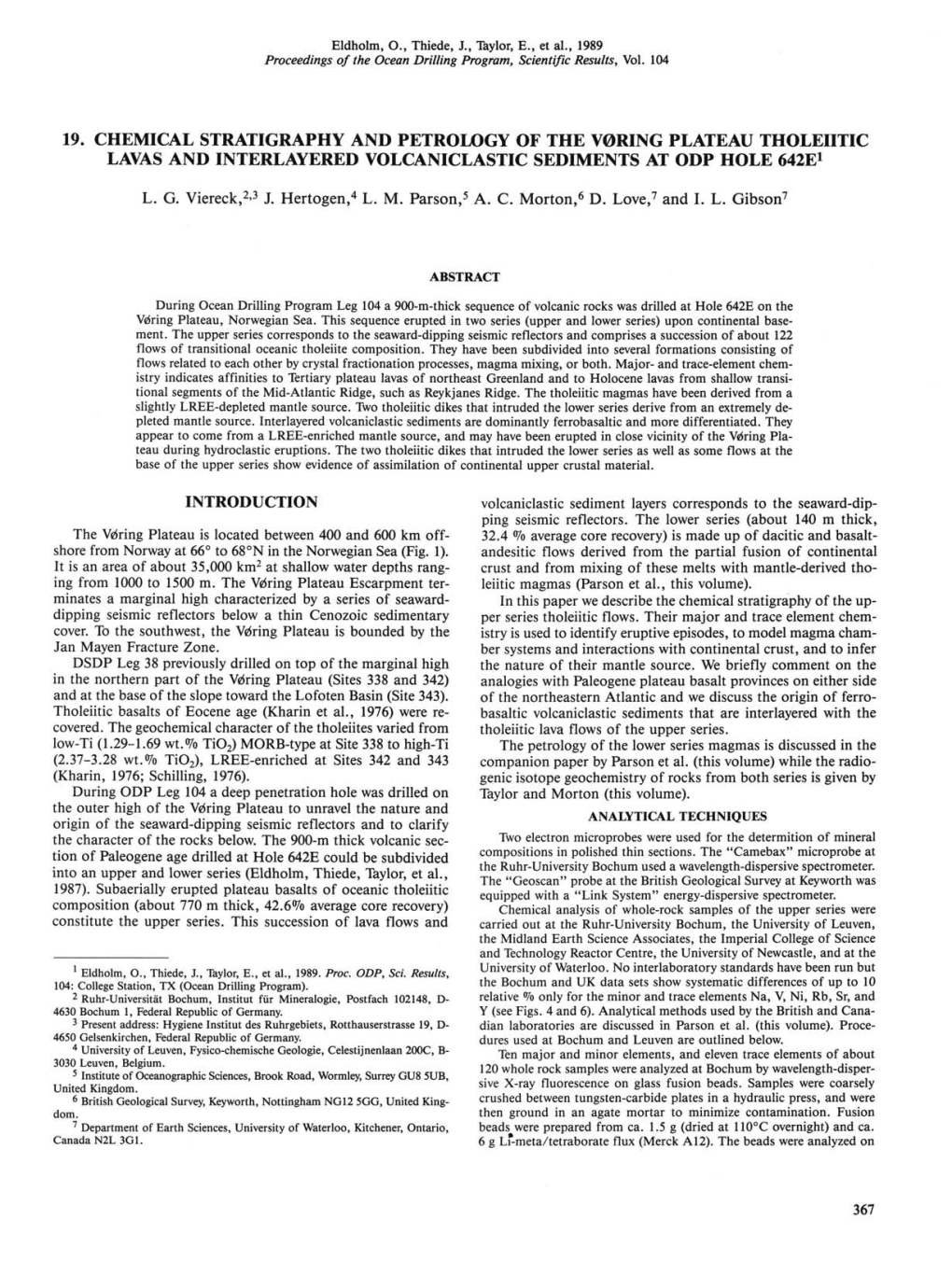 Ocean Drilling Program Scientific Results Volume