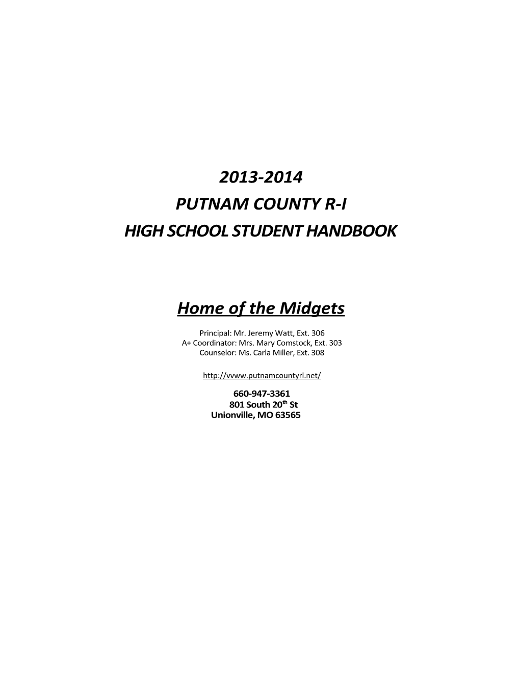 High School Student Handbook