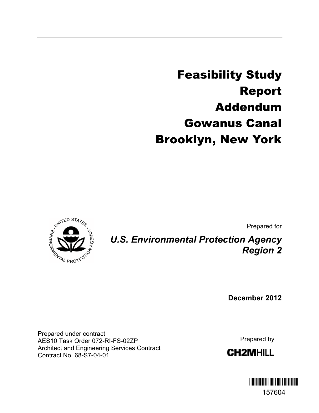 Feasibility Study Report Addendum Gowanus Canal Brooklyn, New York