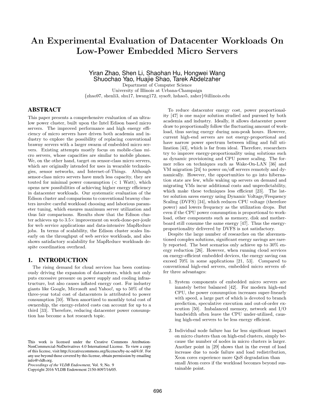 An Experimental Evaluation of Datacenter Workloads on Low-Power Embedded Micro Servers