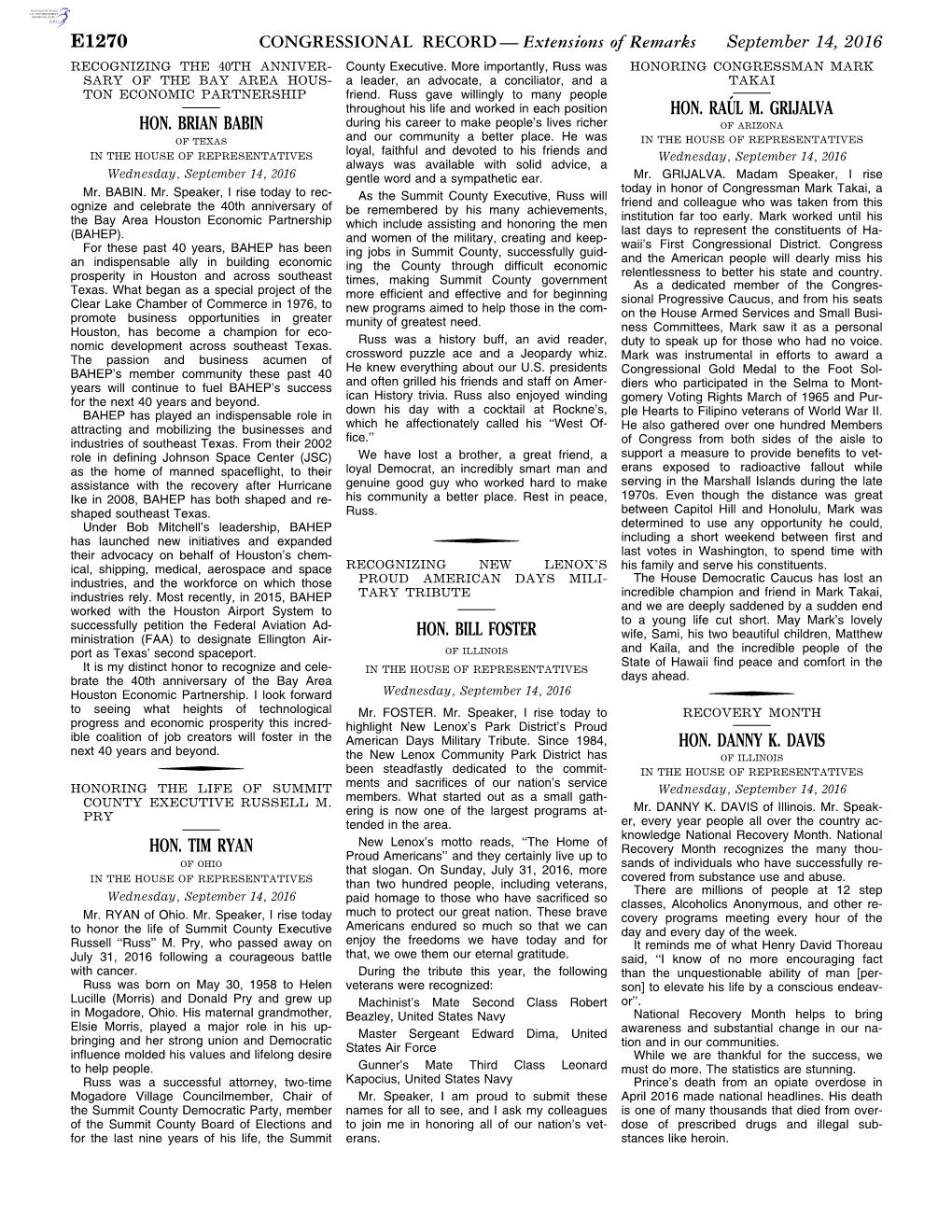 CONGRESSIONAL RECORD— Extensions of Remarks E1270 HON