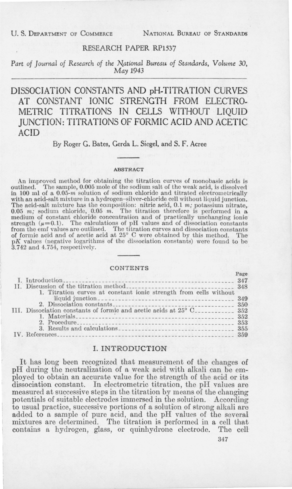 Dissociation Constants and Ph-Titration Curves at Constant Ionic Strength from Electrometric Titrations in Cells Without Liquid