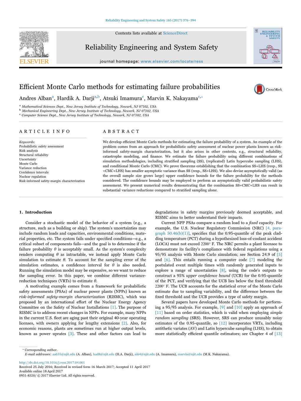 Efficient Monte Carlo Methods for Estimating Failure Probabilities