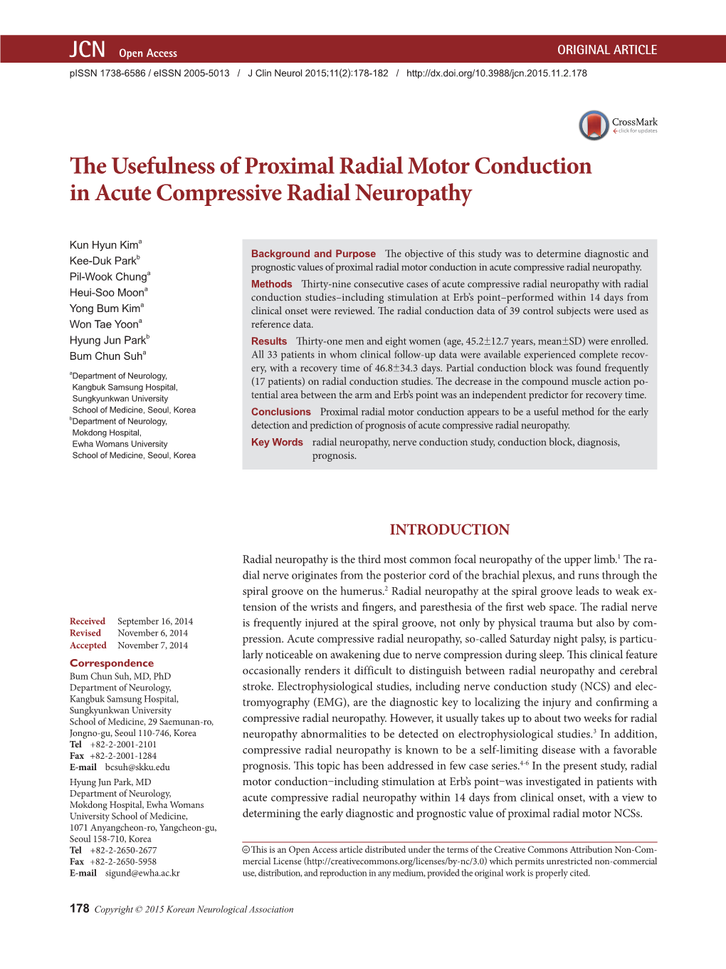 The Usefulness of Proximal Radial Motor Conduction in Acute Compressive Radial Neuropathy