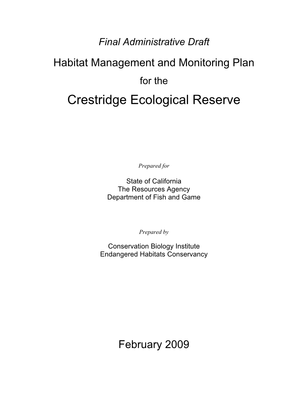 Crestridge Ecological Reserve