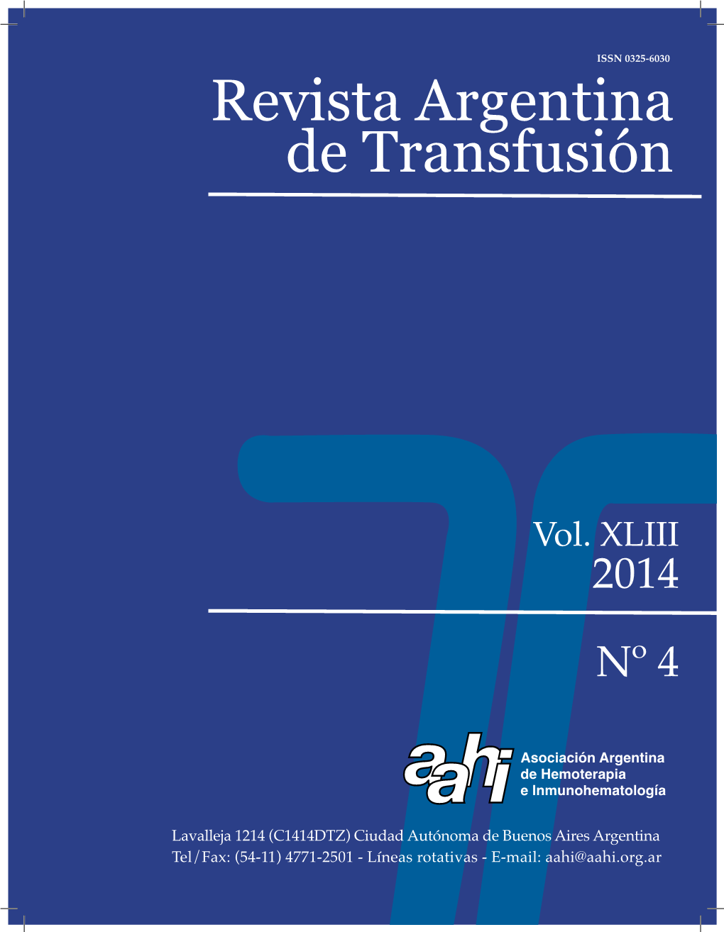 Revista Argentina De Transfusión