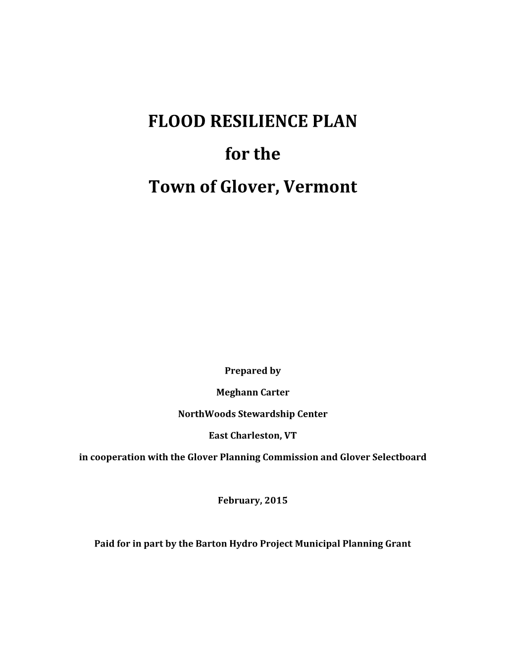 Glover Flood Resilience Element