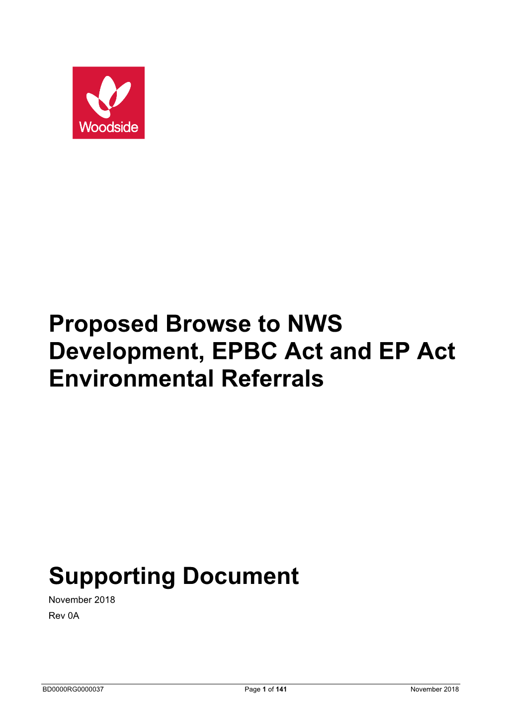 Browse to NWS Development EPBC Act and EP Act Environmental