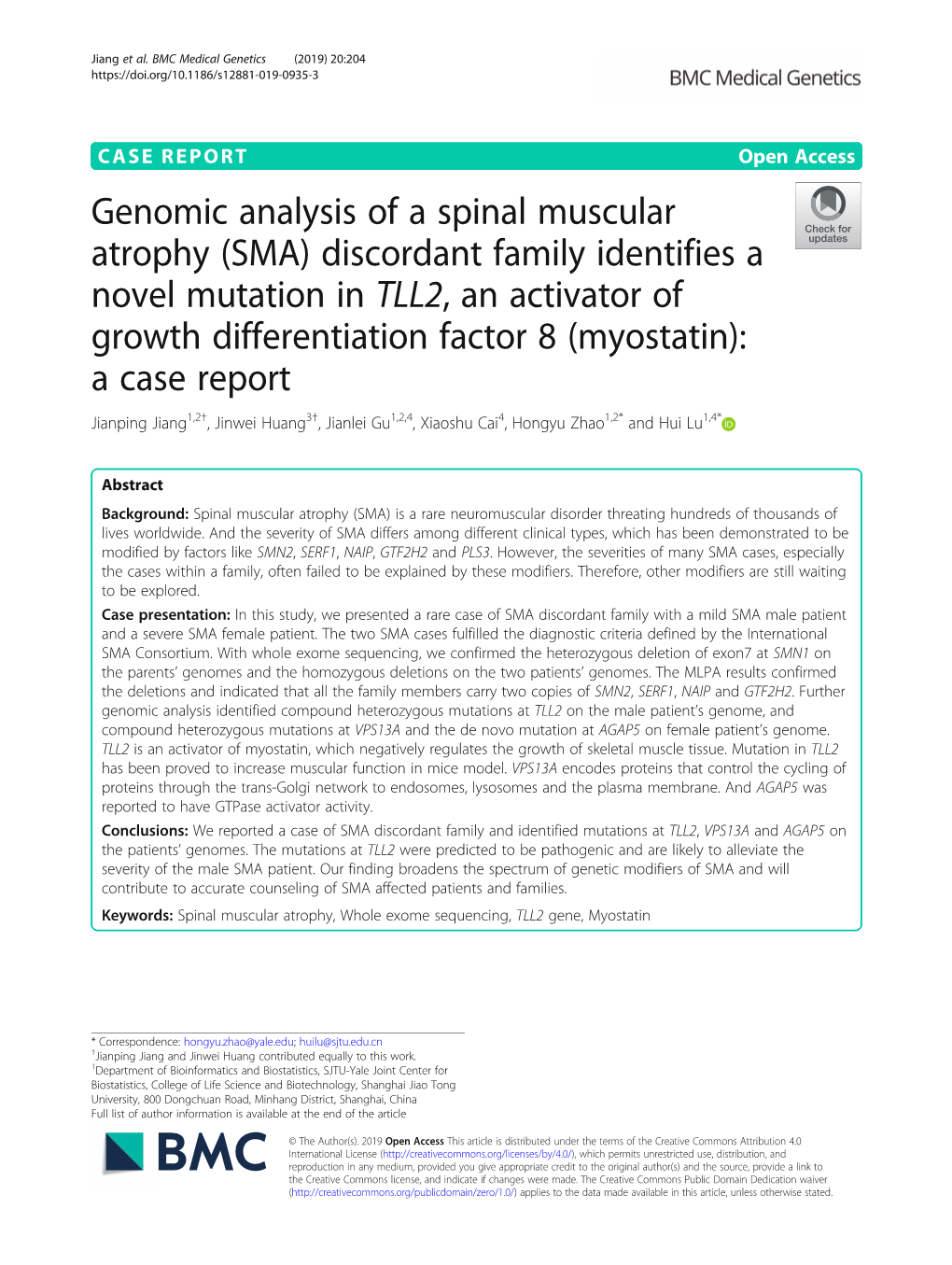 Genomic Analysis of a Spinal Muscular Atrophy