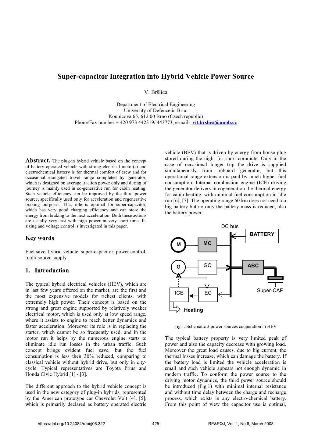 Super-Capacitor Integration Into Hybrid Vehicle Power Source