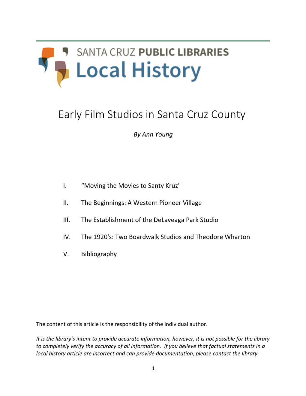 Early Film Studios in Santa Cruz County