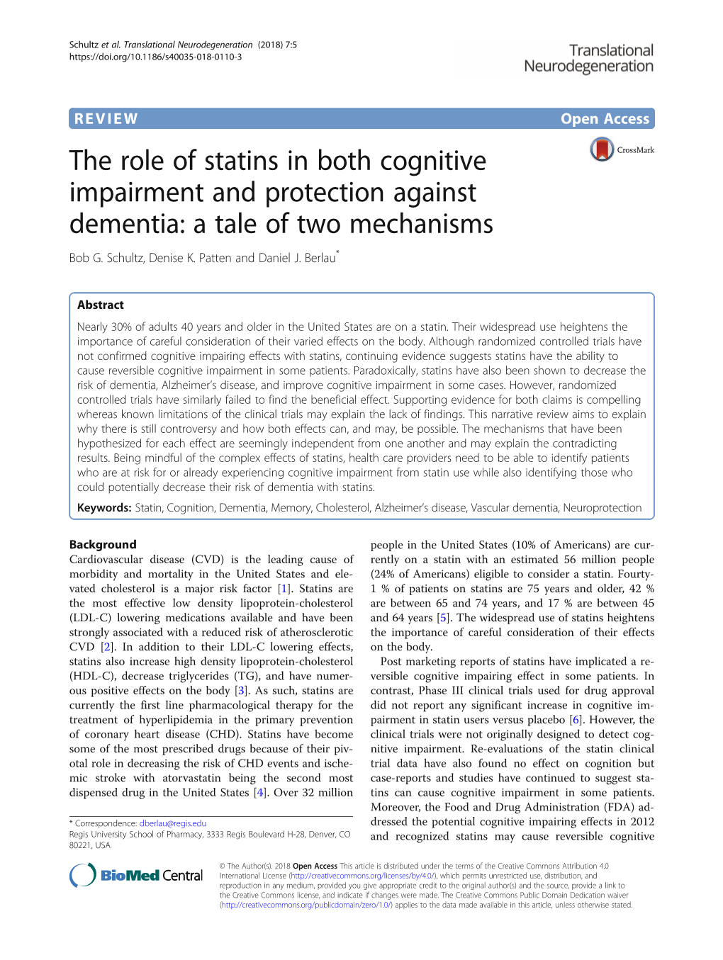 The Role of Statins in Both Cognitive Impairment and Protection Against Dementia: a Tale of Two Mechanisms Bob G