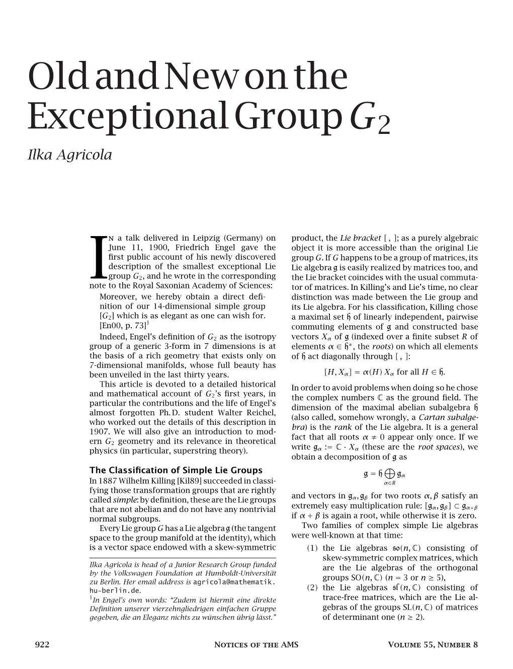 Oldandnewonthe Exceptionalgroupg2 Ilka Agricola