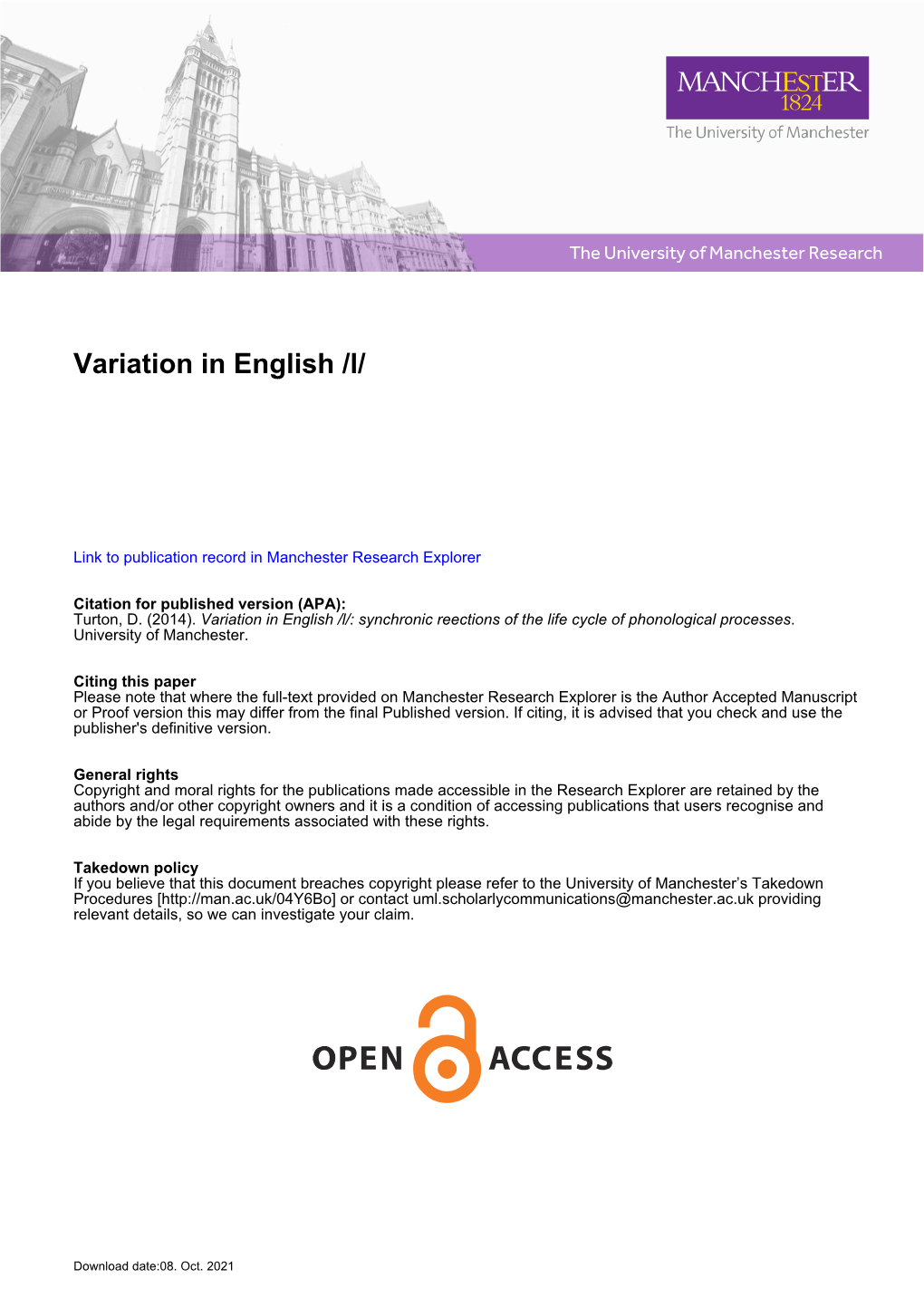 Variation in English /L