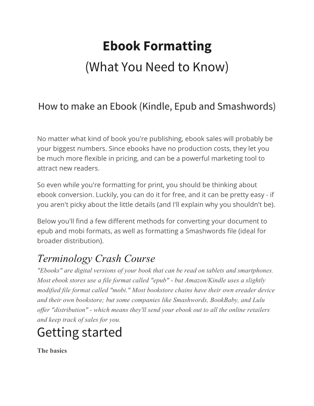 Ebook Formatting Guide