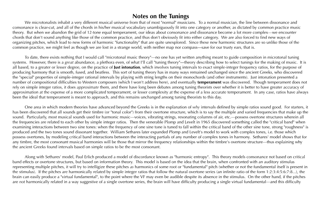 Notes on the Tunings We Microtonalists Inhabit a Very Different Musical Universe from That of Most 