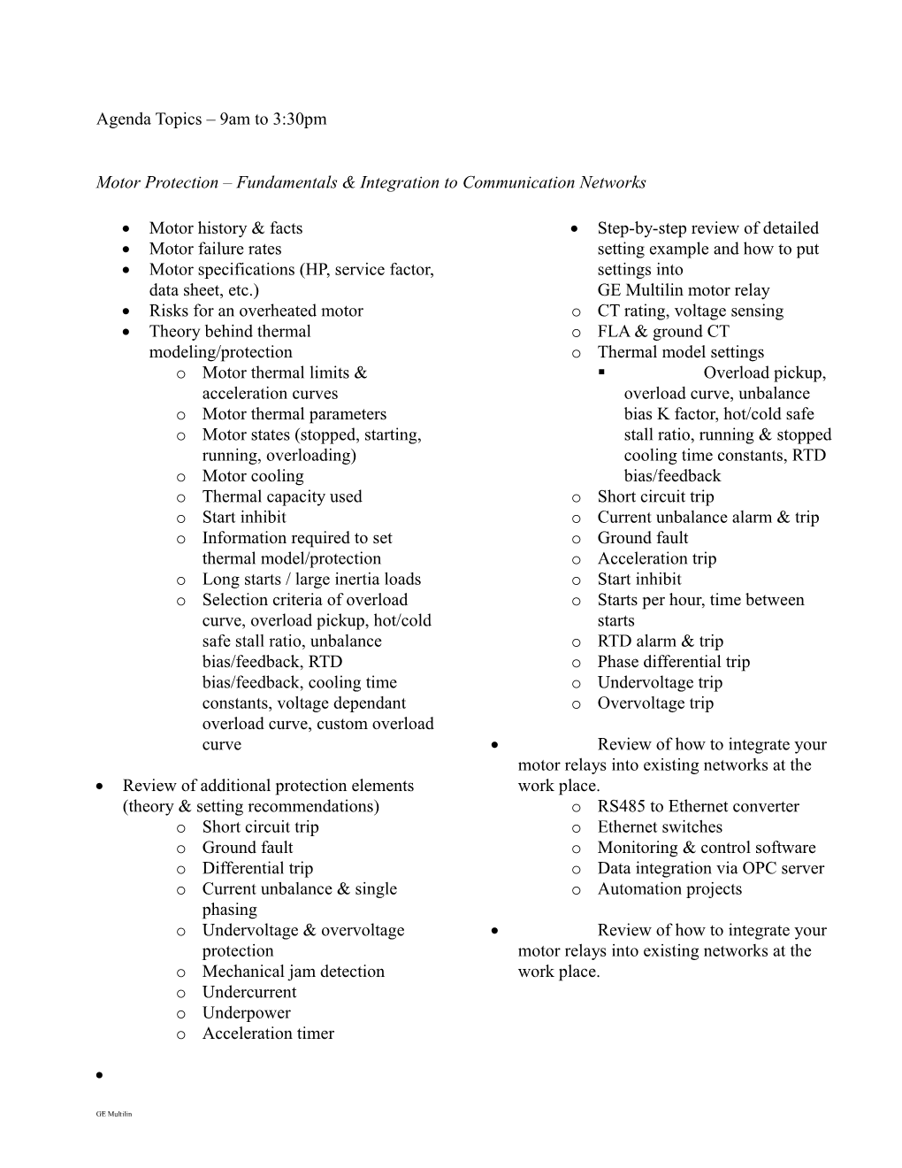 Agenda Topics 9Am to 3:30Pm