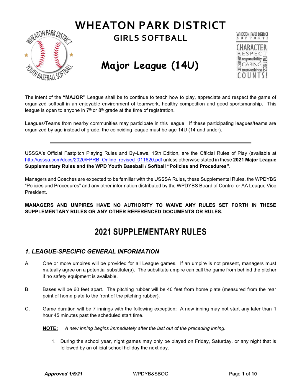 Major Supplementary Rules (PDF)