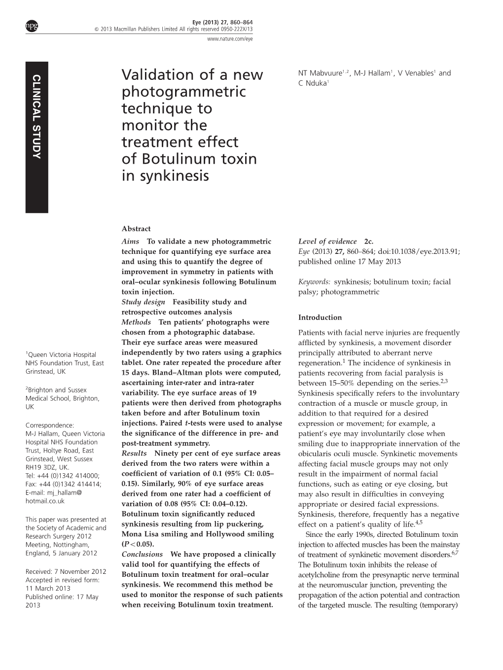 Validation of a New Photogrammetric Technique to Monitor the Treatment