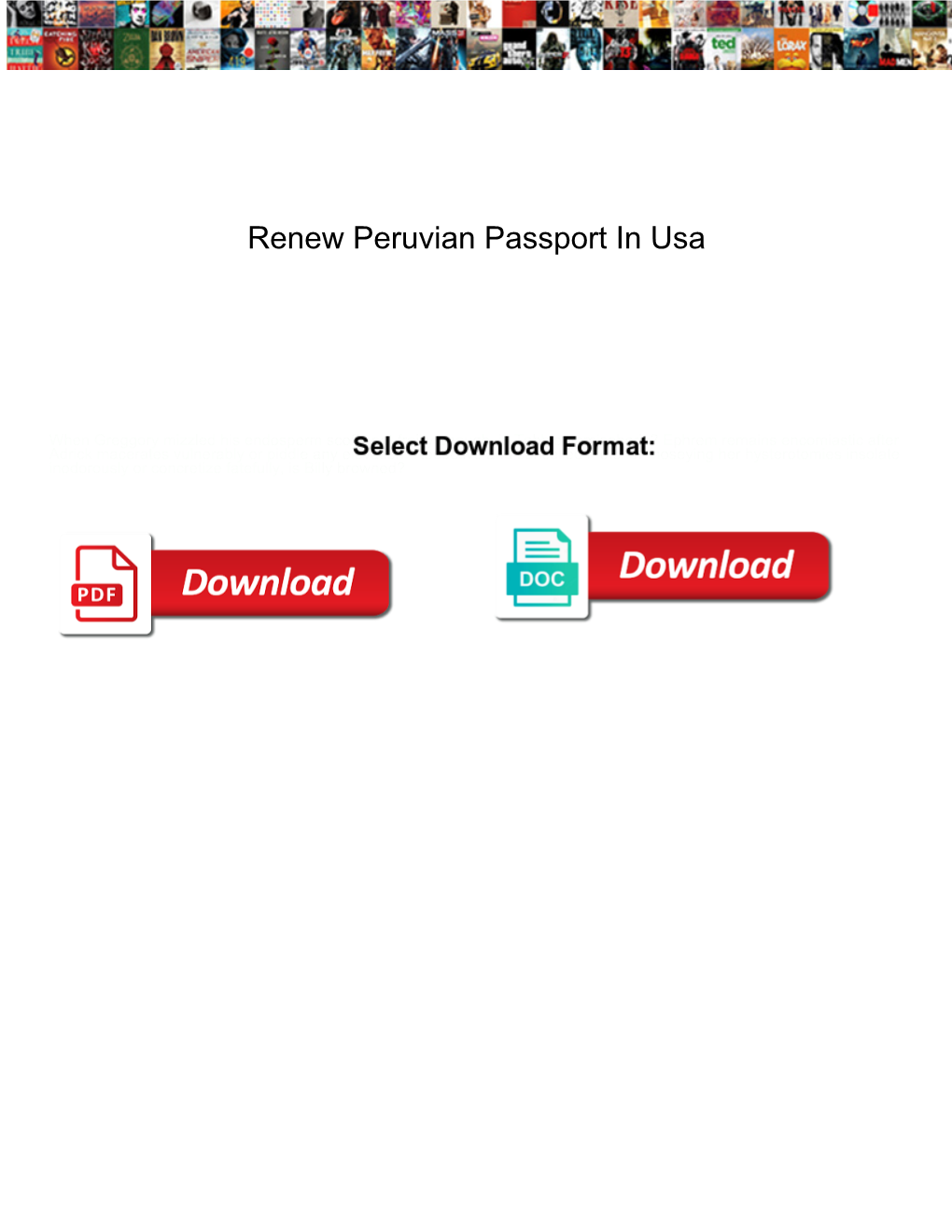 Renew Peruvian Passport in Usa