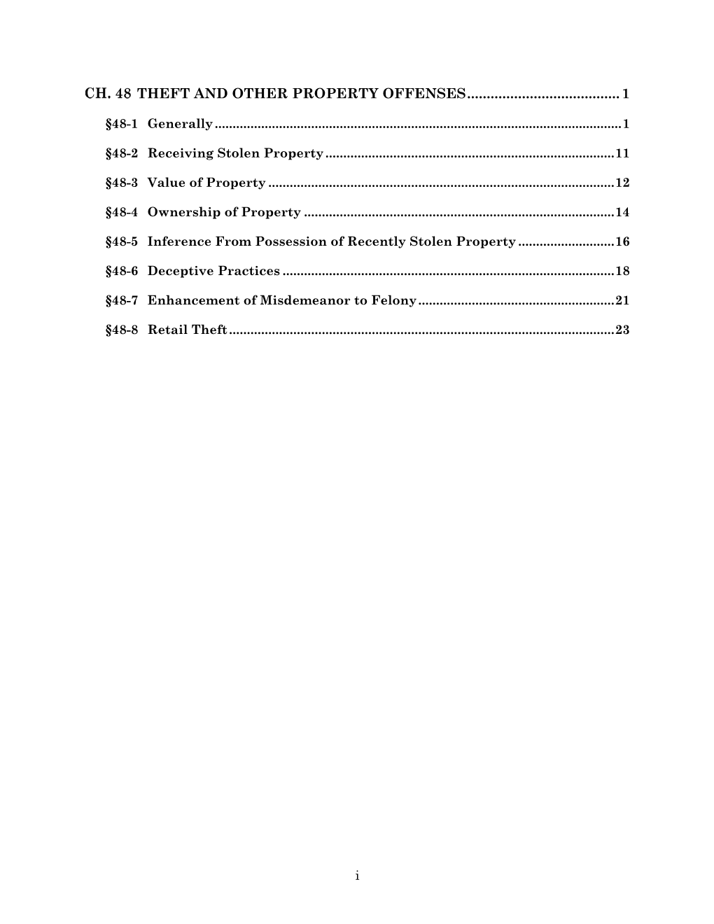 CH 48 Theft and Other Property Offenses