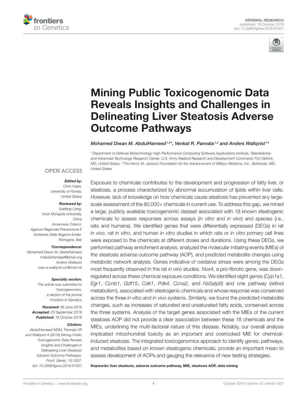 Mining Public Toxicogenomic Data Reveals Insights and Challenges in Delineating Liver Steatosis Adverse Outcome Pathways