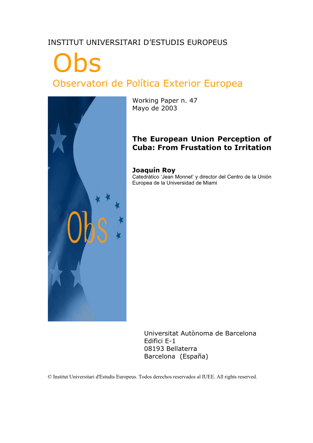 Observatori De Política Exterior Europea