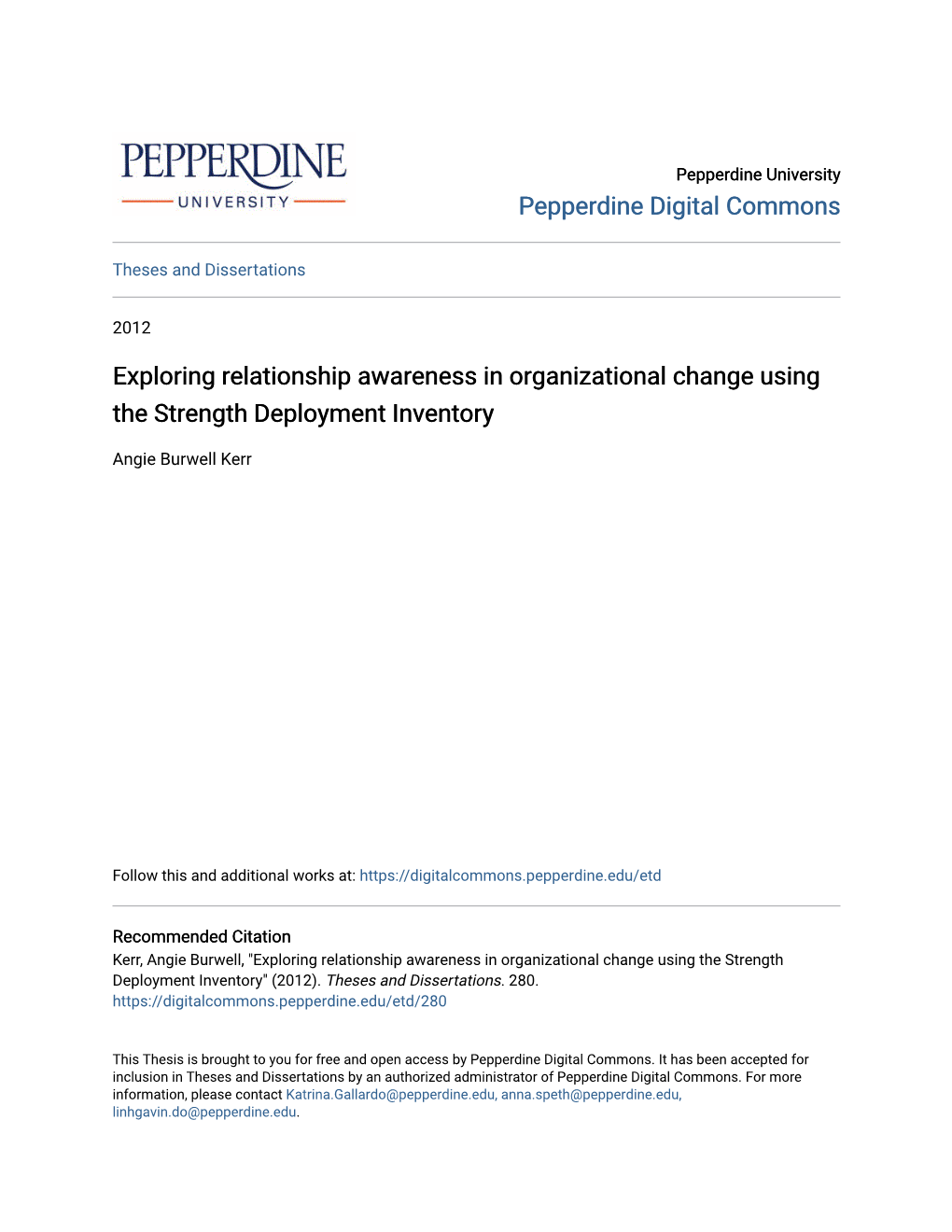 Exploring Relationship Awareness in Organizational Change Using the Strength Deployment Inventory