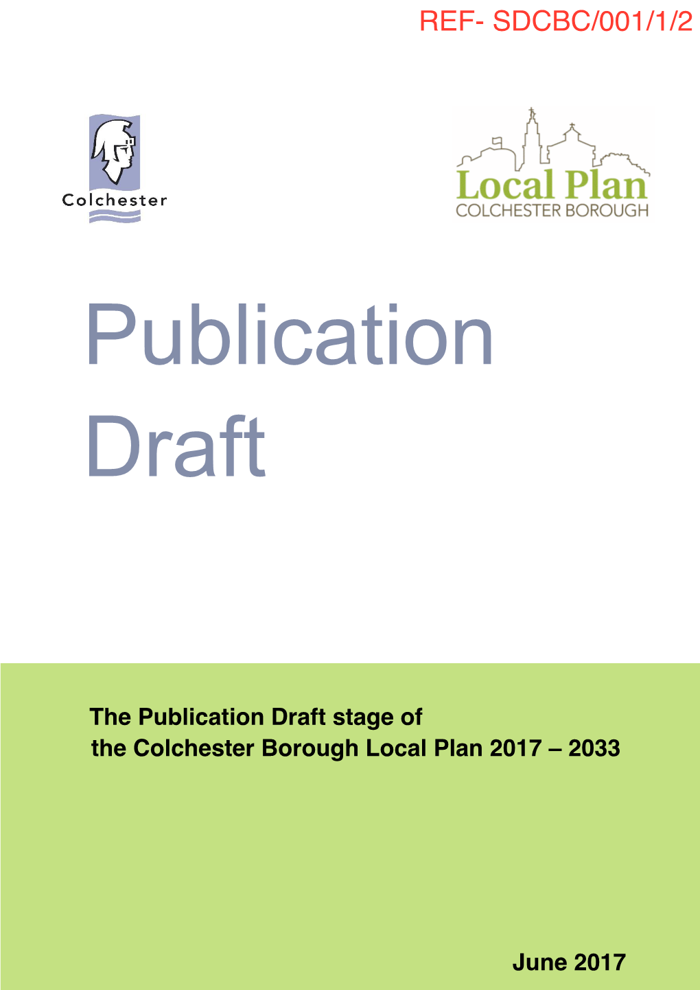 Colchester Borough Local Plan 2017 – 2033