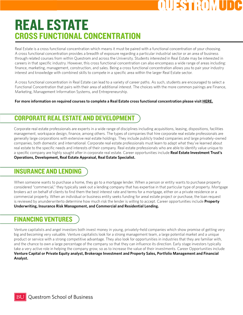 Real Estate Cross Functional Concentration