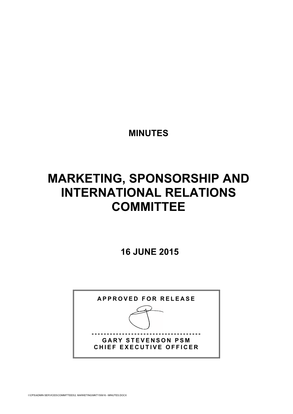 Marketing, Sponsorship and International Relations Committee