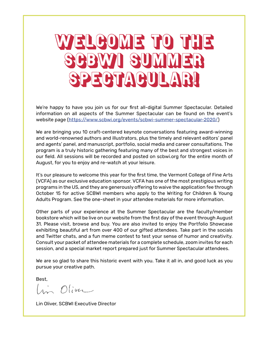 Welcome to the Scbwi Summer Spectacular!