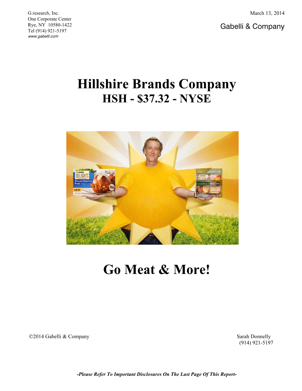 Hillshire Brands Company Go Meat & More!