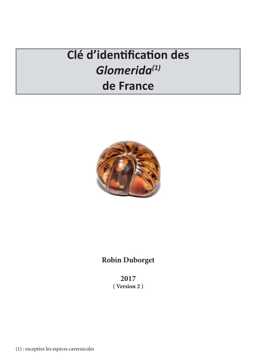Clé D'identification Des Glomerida(1) De France