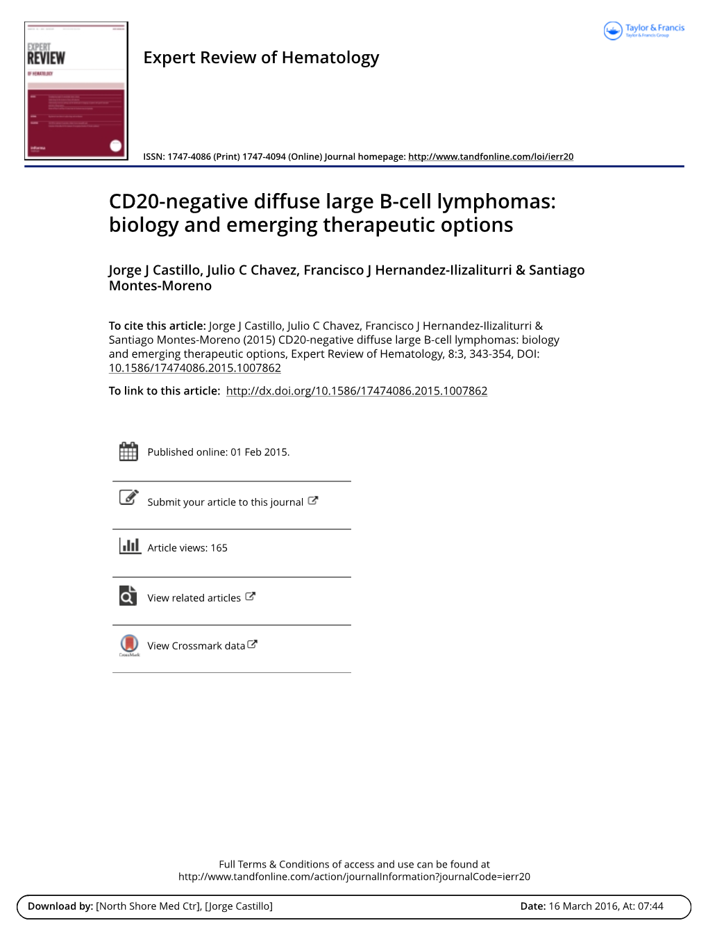 CD20-Negative Diffuse Large B-Cell Lymphomas: Biology and Emerging Therapeutic Options
