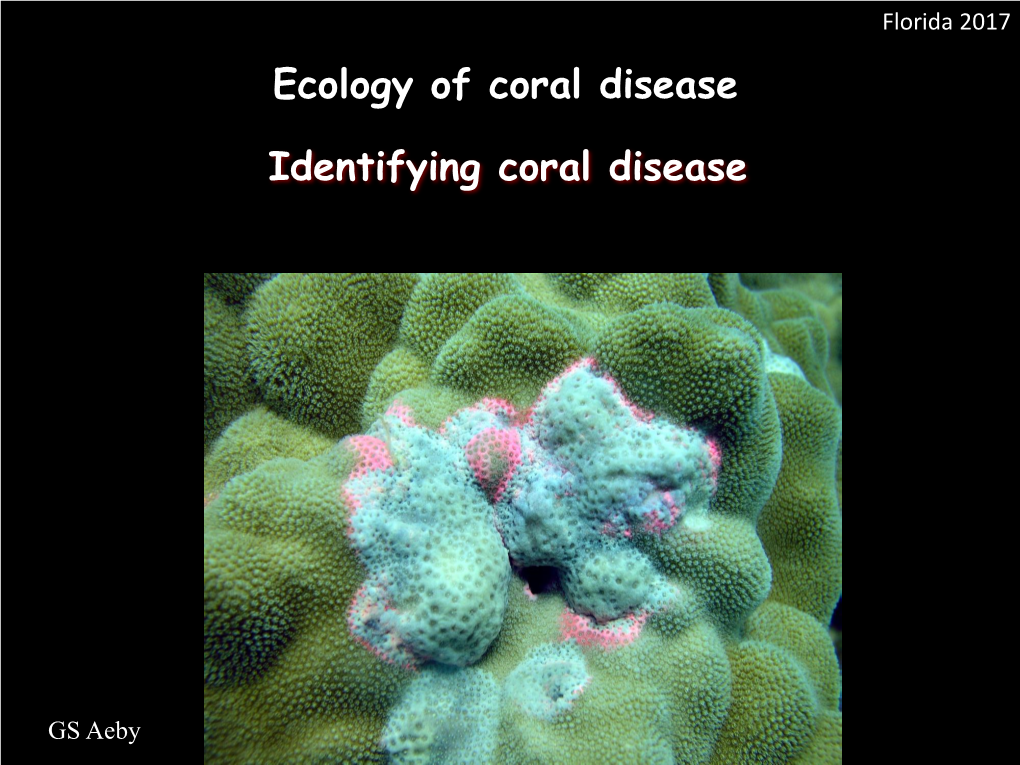 Ecology of Coral Disease