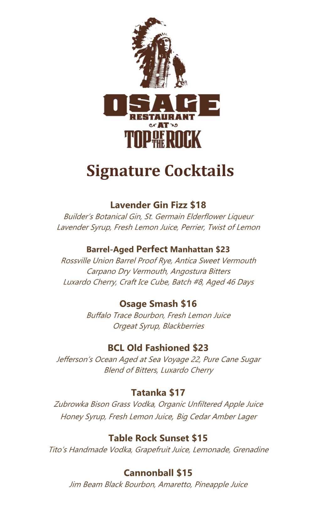 Signature Cocktails