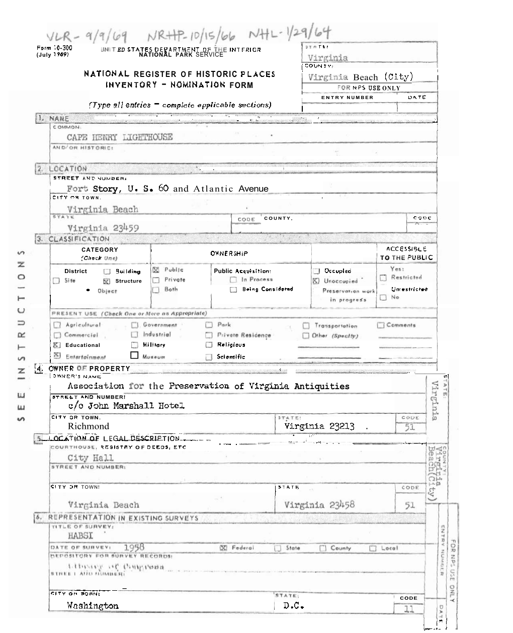 NOMINATION FORM for NPS USE ONLY ENTRVWUMBER DATE (Continuation Sheet) I Fn"Mb.T .I1 ."T,L..J 7 A