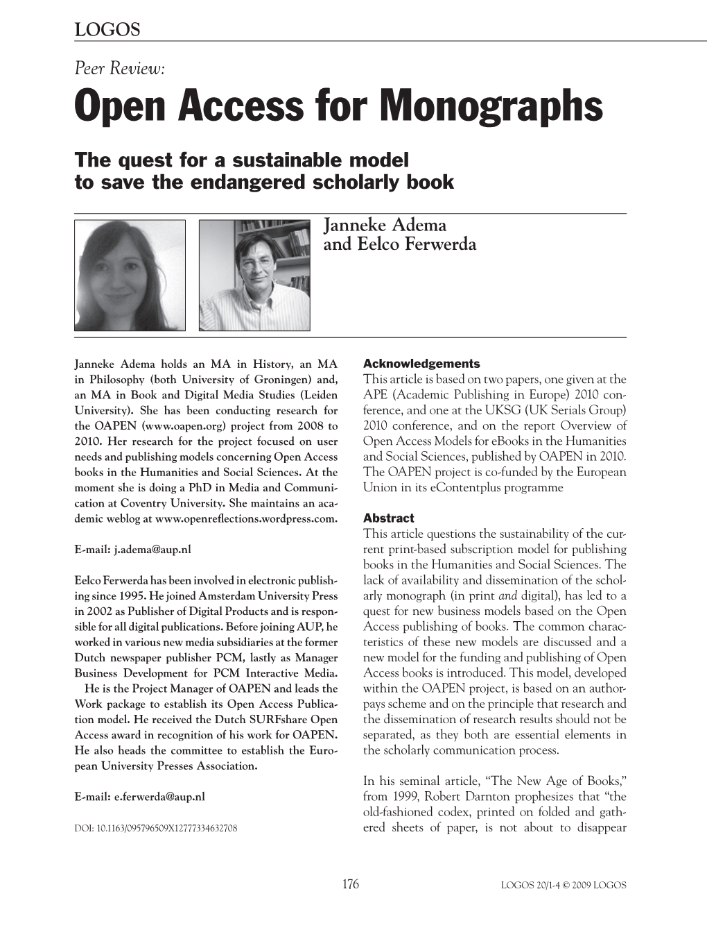 Open Access for Monographs