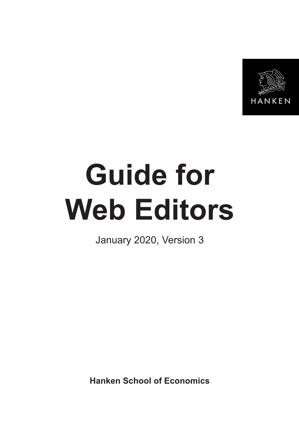 Guide for Web Editors January 2020, Version 3