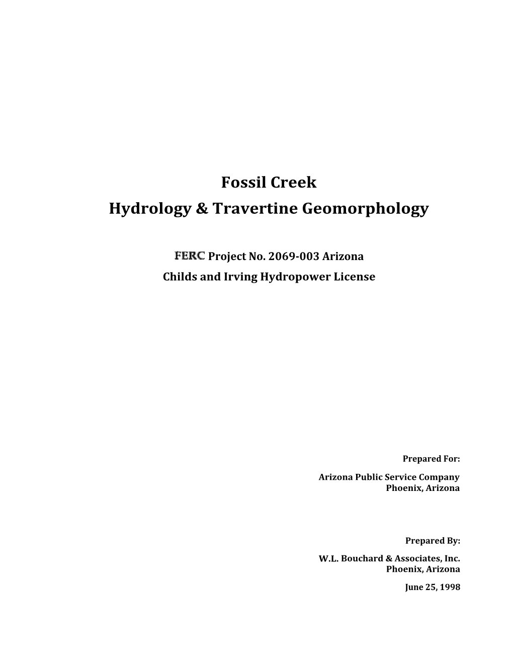 Fossil Creek Hydrology & Travertine Geomorphology