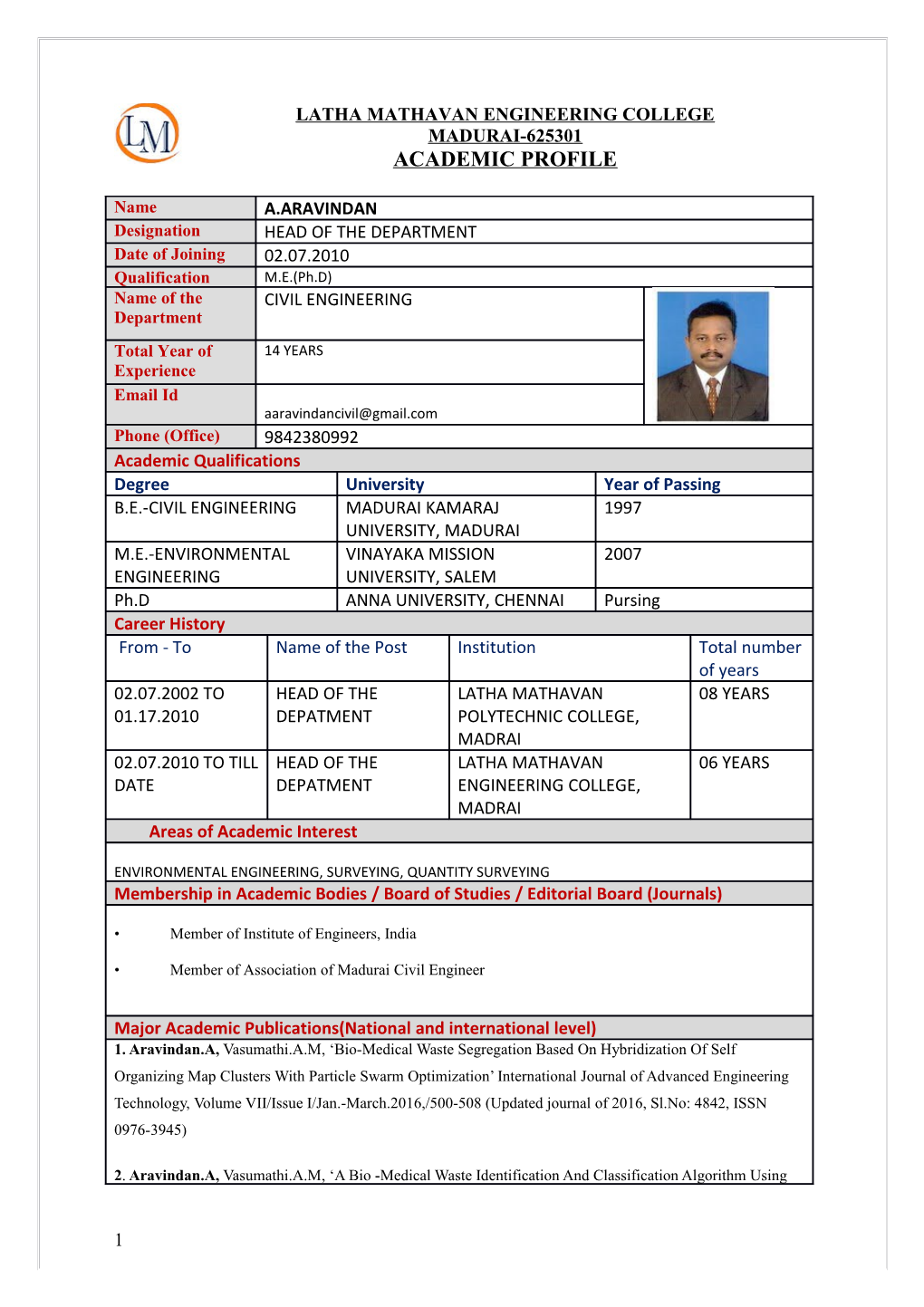 Academic Profile