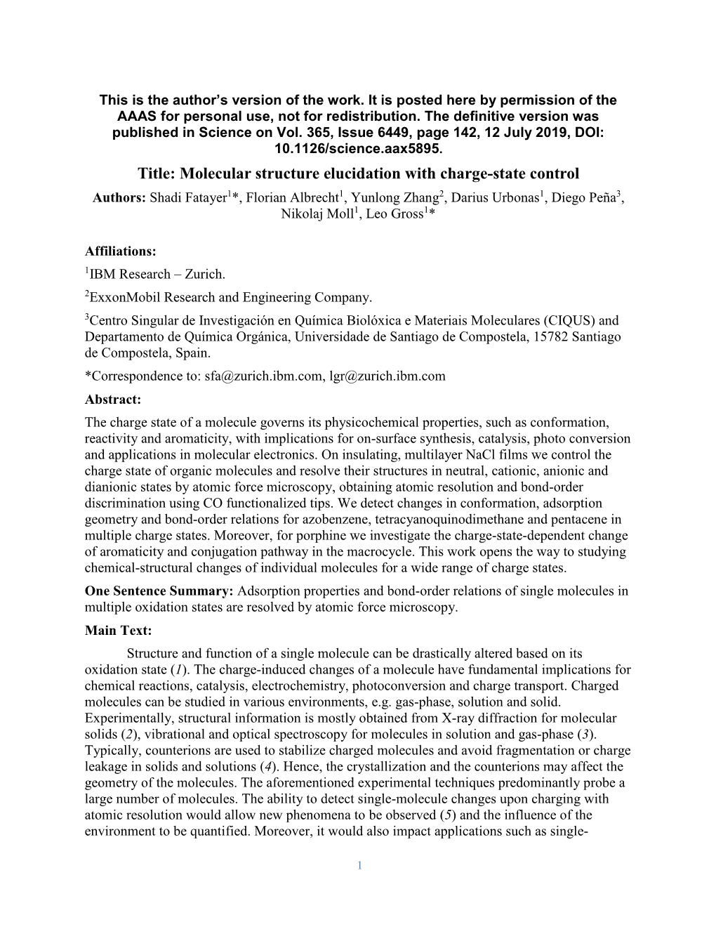 Title: Molecular Structure Elucidation with Charge-State Control