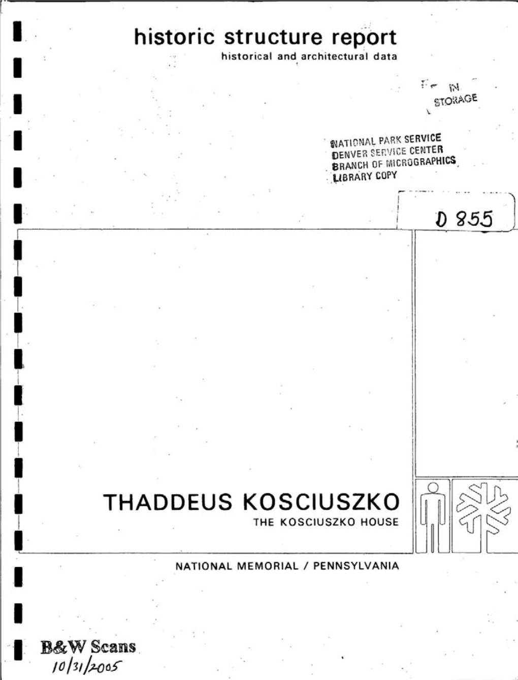 THADDEUS KOSCIUSZKO I the KOSCIUSZKO HOUSE I I NATIONAL MEMORIAL I PENNSYLVANIA I 1:· B&W S~Ans