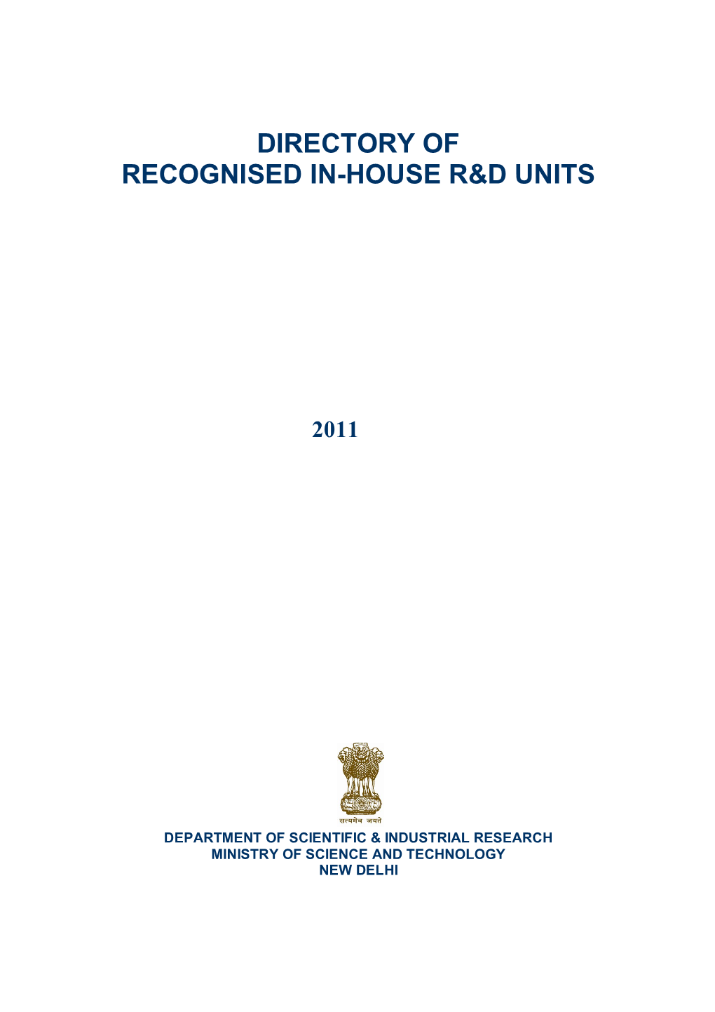 Directory of Recognised In-House R&D Units