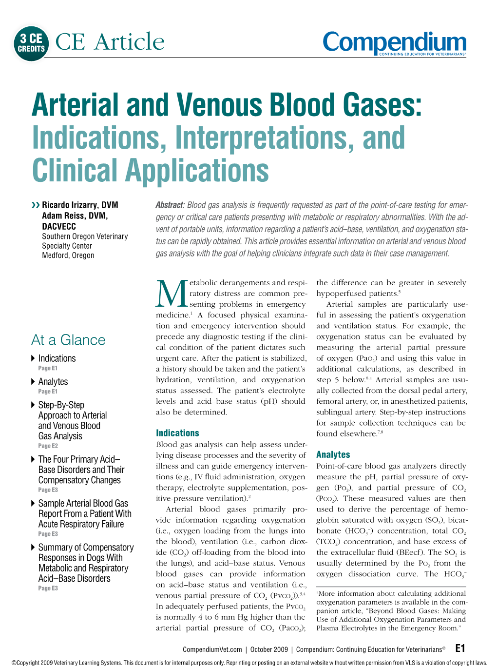 Arterial and Venous Blood Gases: Indications, Interpretations, and Clinical Applications