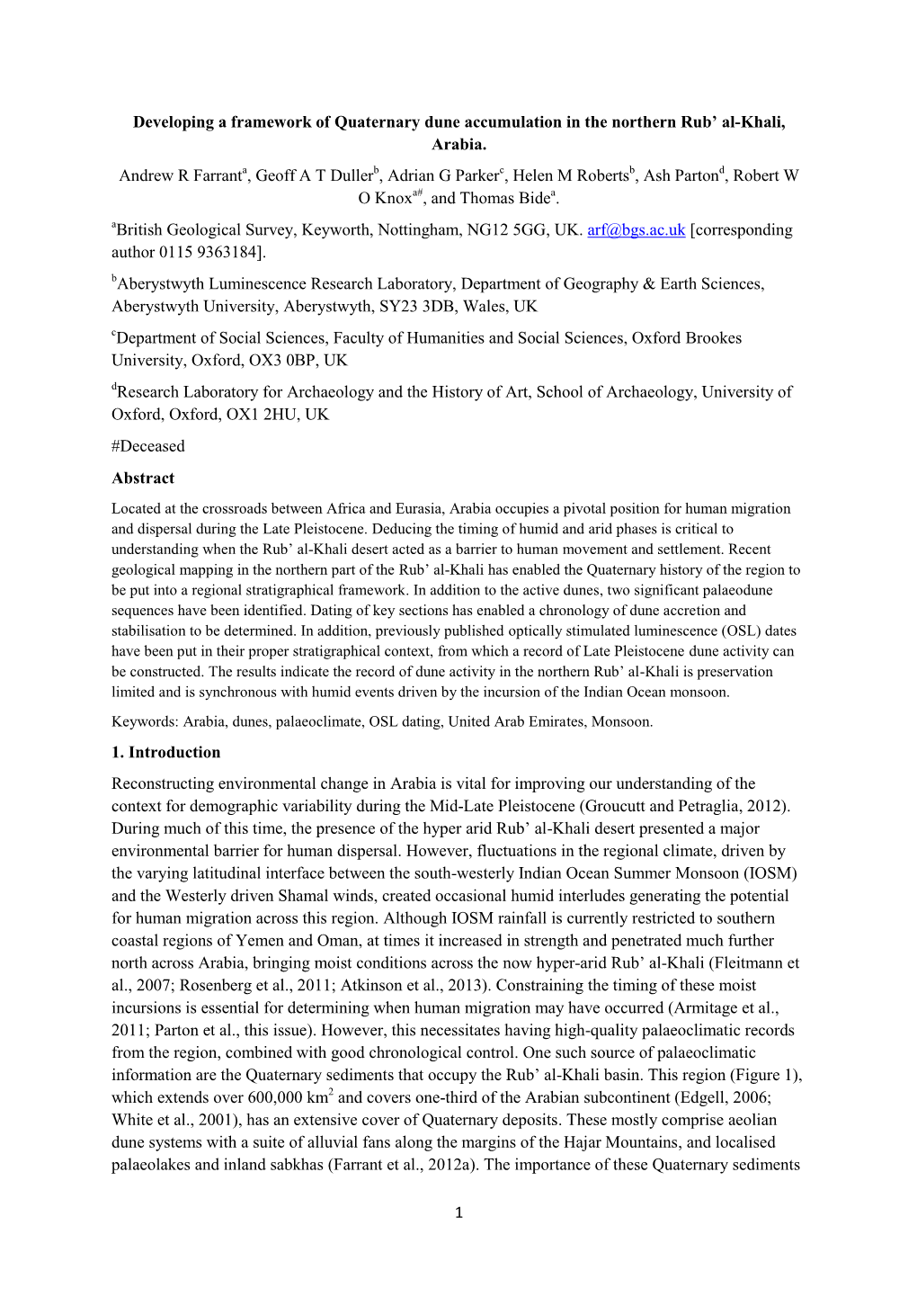 Developing a Framework of Dune Accumulation in the Northern Rub Al