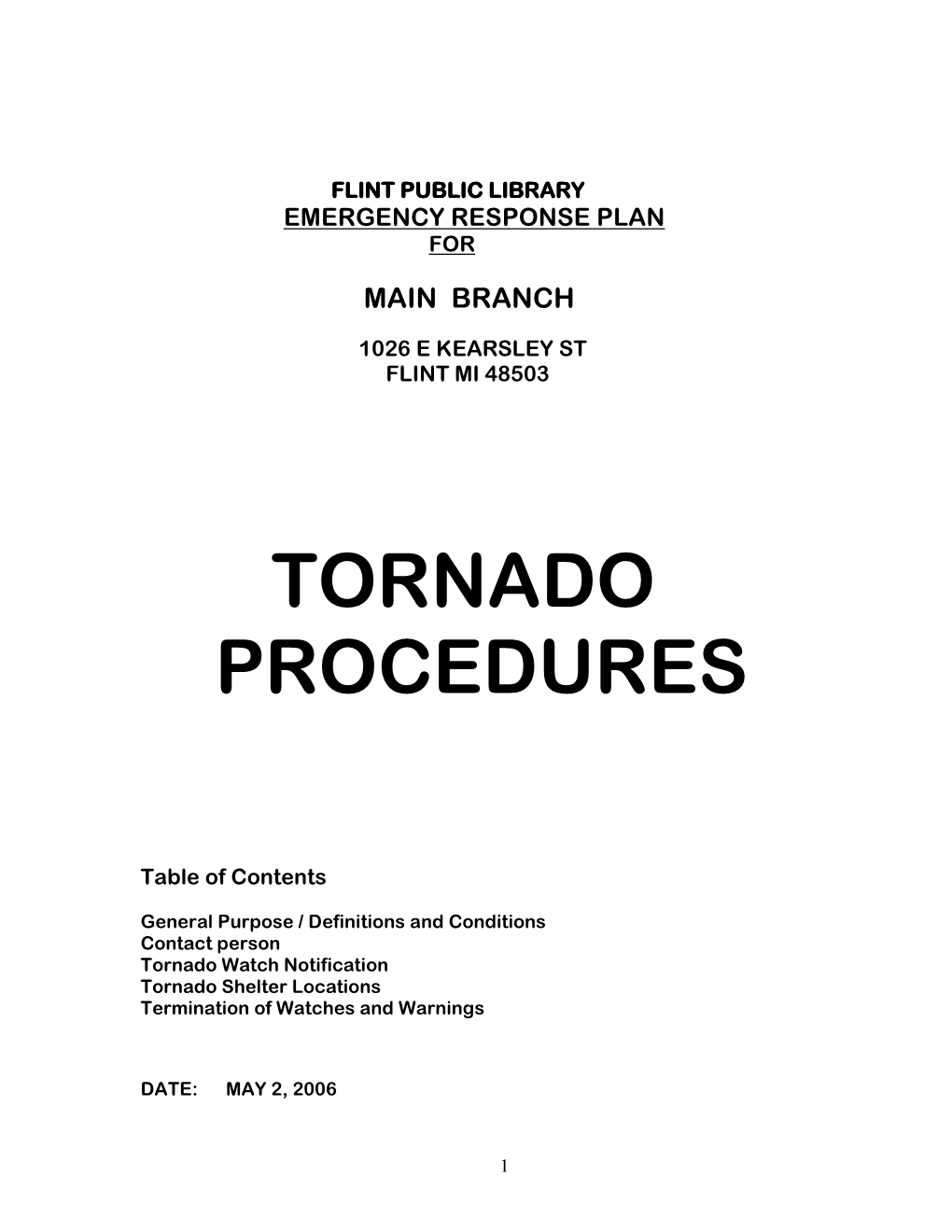 Tornado Procedures